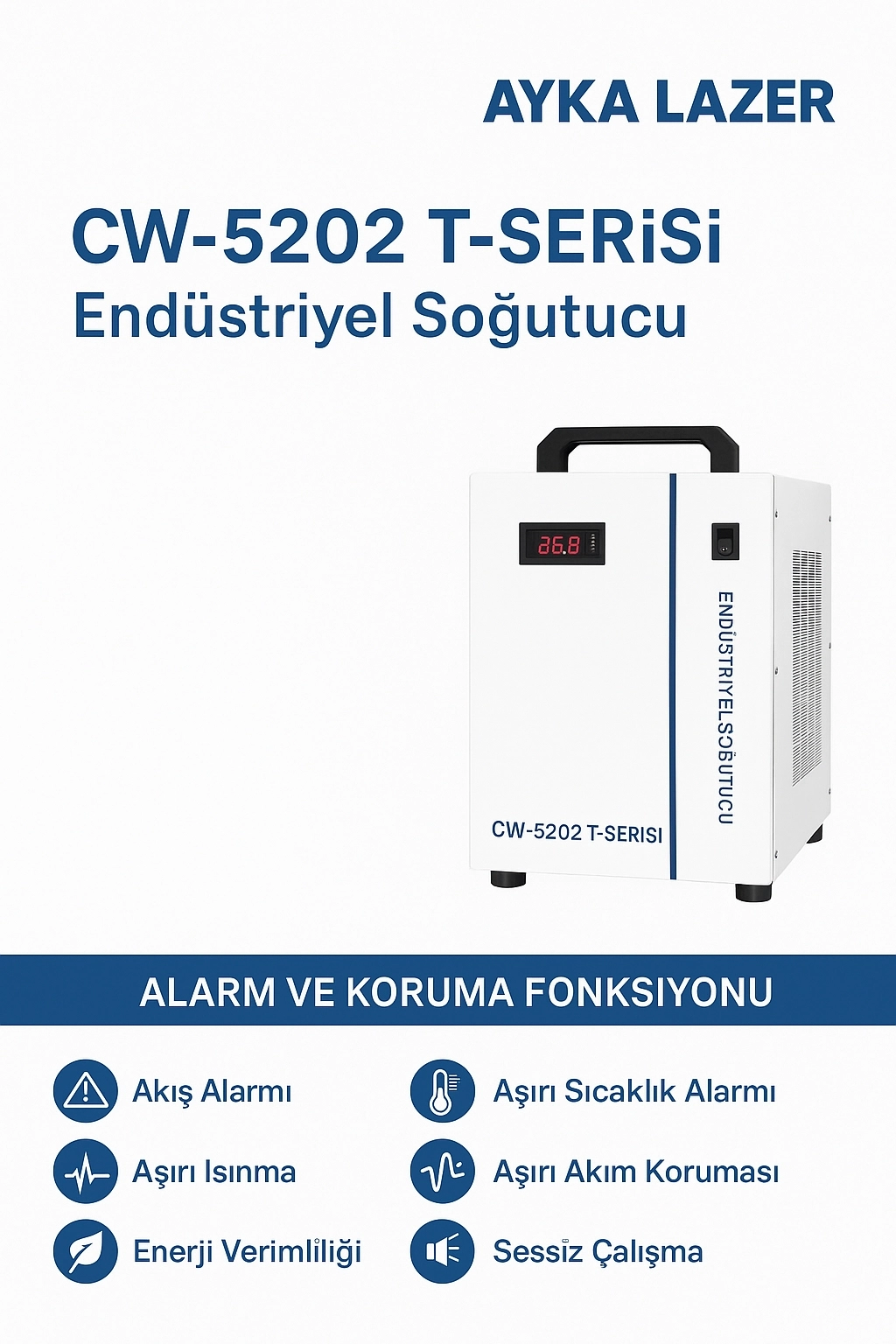 Co2 Lazer Soğutucu Chiller CW-5202 Çift Çıkışlı
